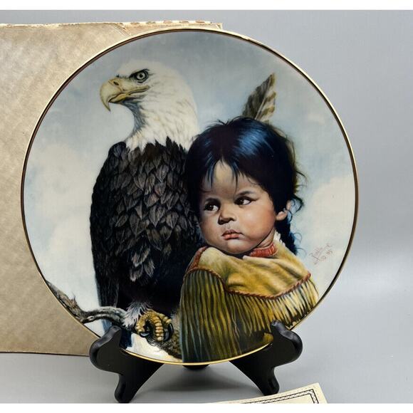 Plate Hamilton Collection Vague Shadows Series Brave & Free 1st Issue #4530T - Picture 1 of 5